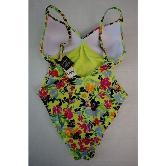 BAR III MBFC22236 Women's Sz S Citron Floral Chic One-Piece Swimsuit - Picture 5 of 9